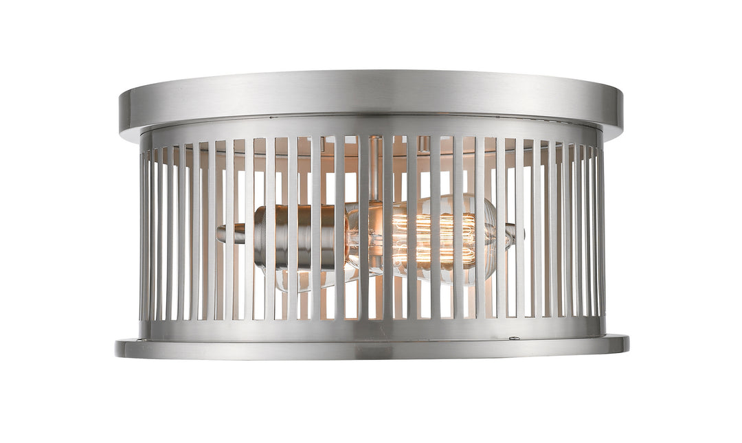 Camellia Two Light Flush Mount in Brushed Nickel - available from The Lighting Shoppe, trusted by Canadian homeowners