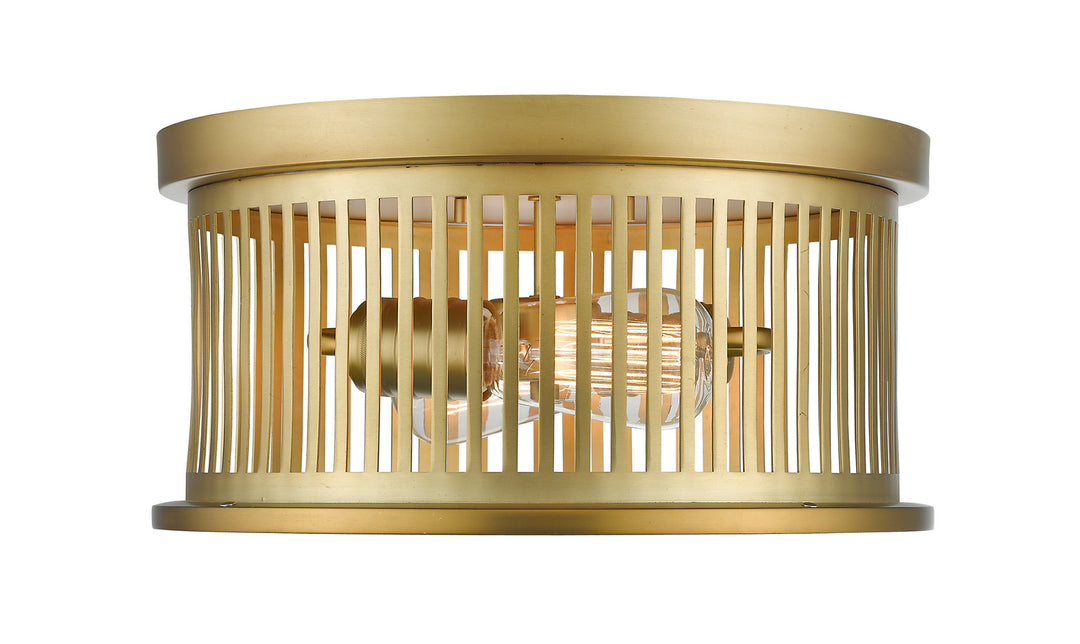 Camellia Two Light Flush Mount in Brass - available from The Lighting Shoppe, trusted by Canadian homeowners