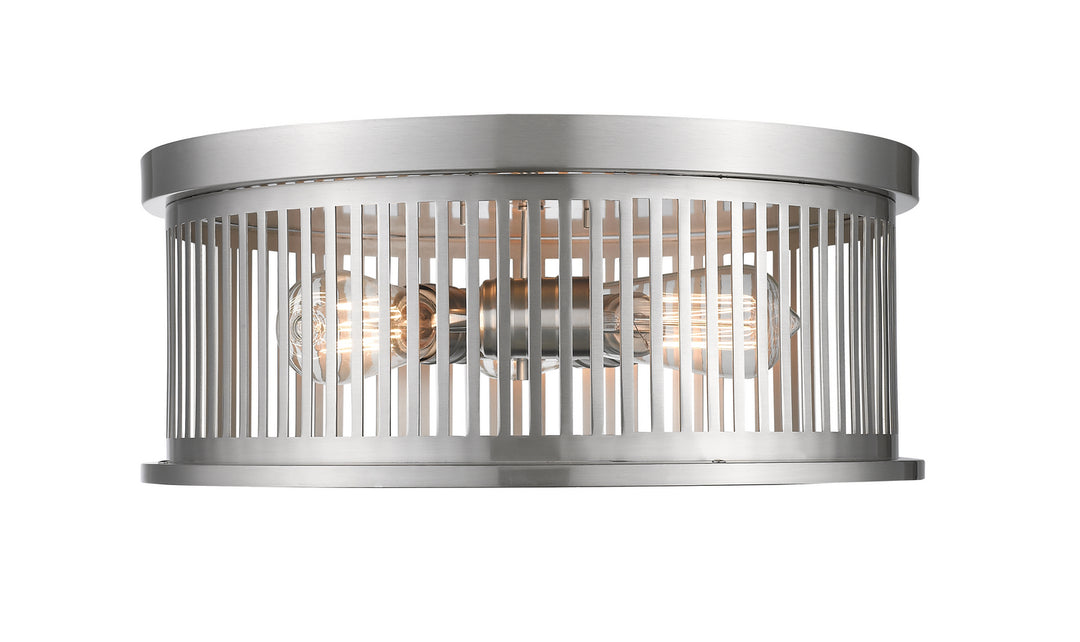 Camellia Three Light Flush Mount in Brushed Nickel - available from The Lighting Shoppe, trusted by Canadian homeowners