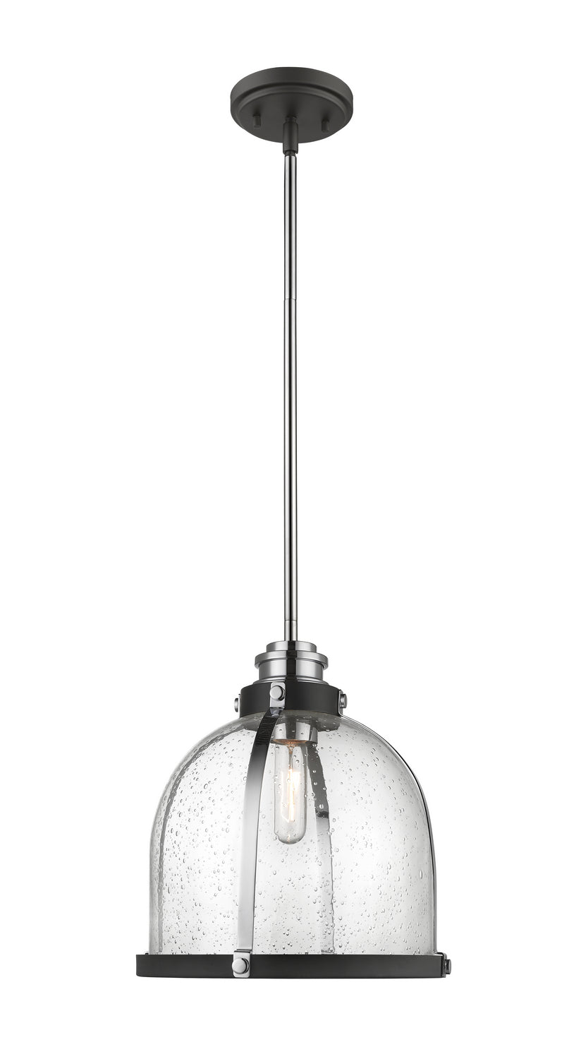 Burren One Light Pendant in Matte Black + Chrome - available from The Lighting Shoppe, trusted by Canadian homeowners
