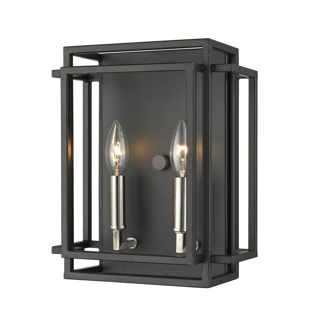 Titania Two Light Wall Sconce in Black + Brushed Nickel - available from The Lighting Shoppe, trusted by Canadian homeowners