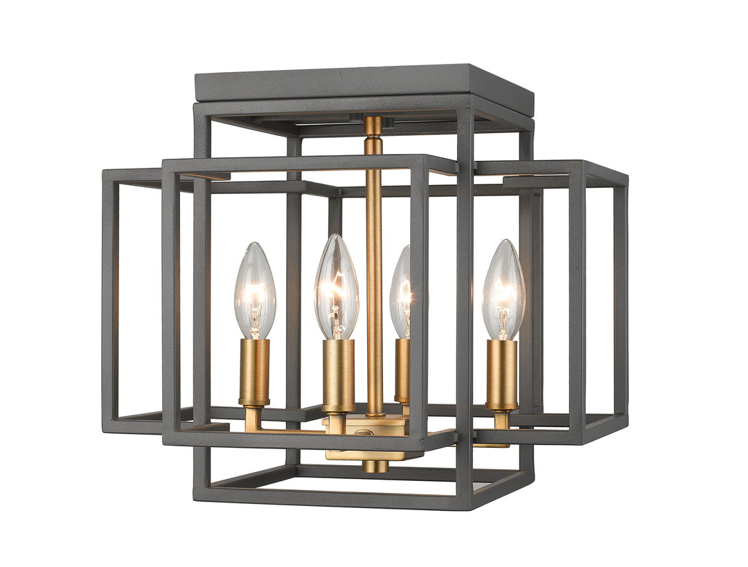 Titania Four Light Flush Mount in Bronze + Olde Brass - available from The Lighting Shoppe, trusted by Canadian homeowners