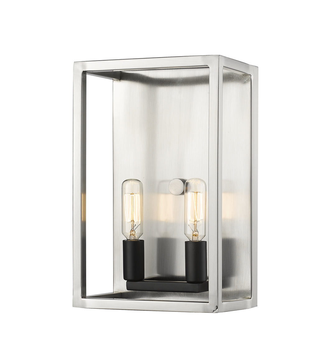 Quadra Two Light Wall Sconce in Brushed Nickel + Matte Black - available from The Lighting Shoppe, trusted by Canadian homeowners