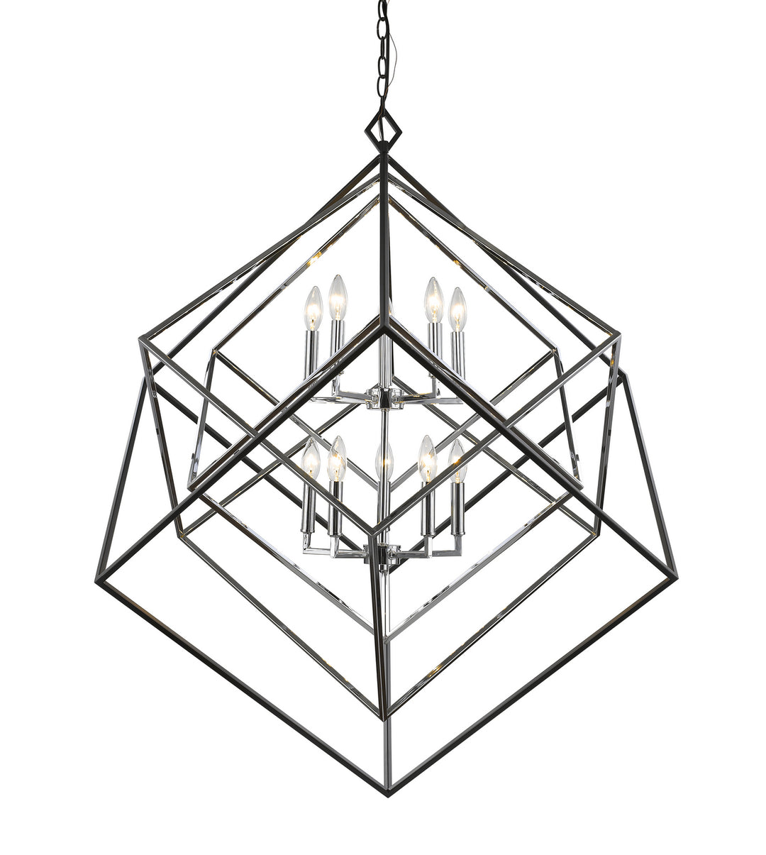 Z-Lite Canada - 457-10CH-MB - Ten Light Chandelier - Euclid - Chrome + Matte Black