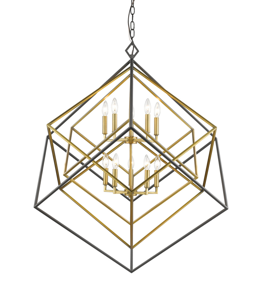 Z-Lite Canada - 457-10OBR-BRZ - Ten Light Chandelier - Euclid - Olde Brass + Bronze