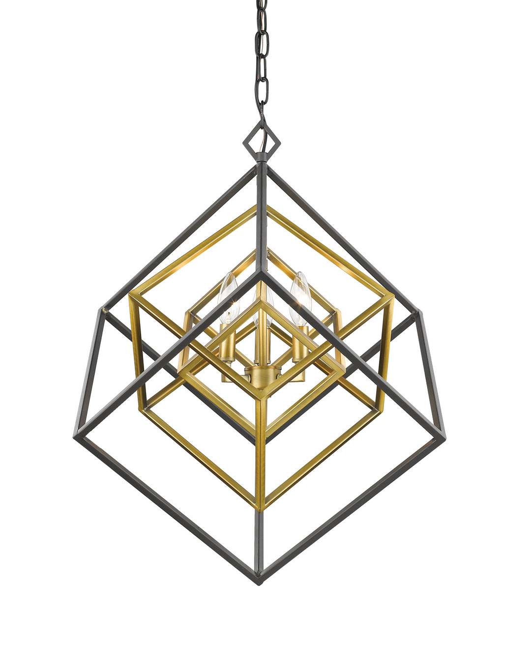 Z-Lite Canada - 457-3OBR-BRZ - Three Light Chandelier - Euclid - Olde Brass + Bronze