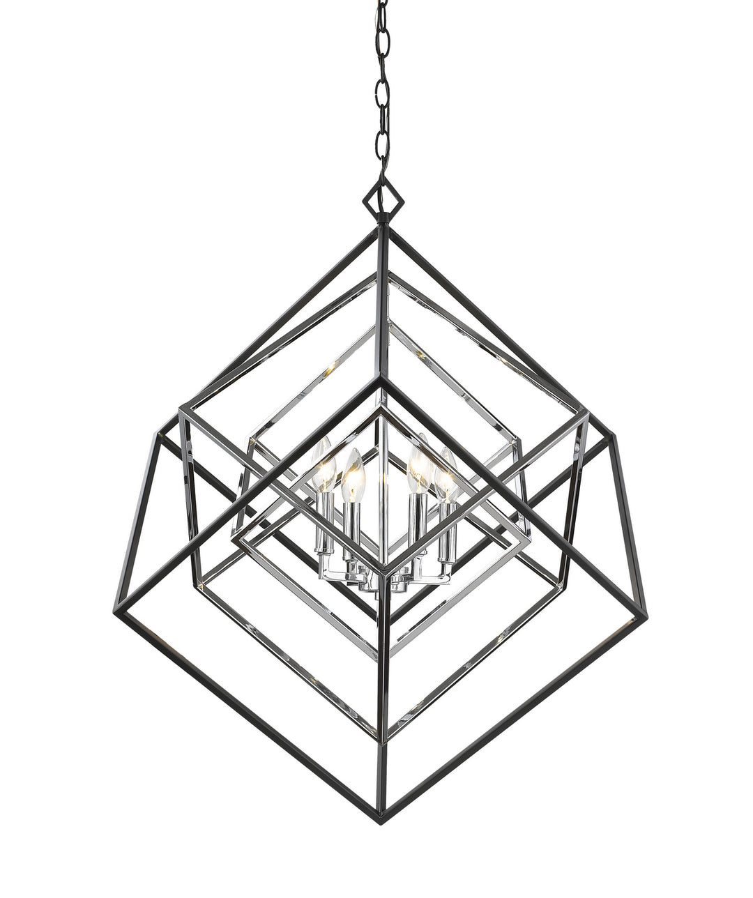 Z-Lite Canada - 457-4CH-MB - Four Light Chandelier - Euclid - Chrome + Matte Black