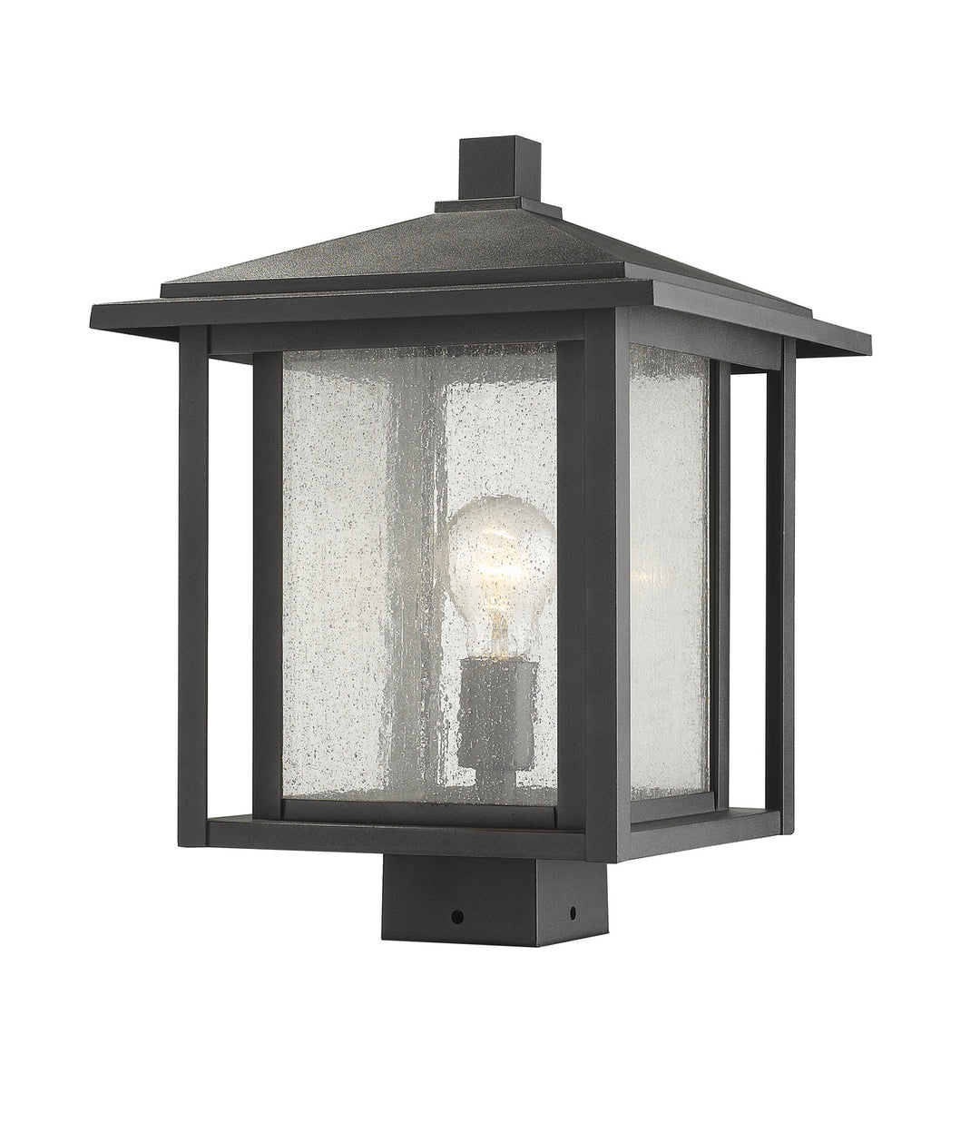 Aspen One Light Outdoor Post Mount Fixture in Black - available from The Lighting Shoppe, trusted by Canadian homeowners