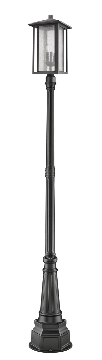 Aspen Three Light Outdoor Post Mounted Fixture in Black - available from The Lighting Shoppe, trusted by Canadian homeowners