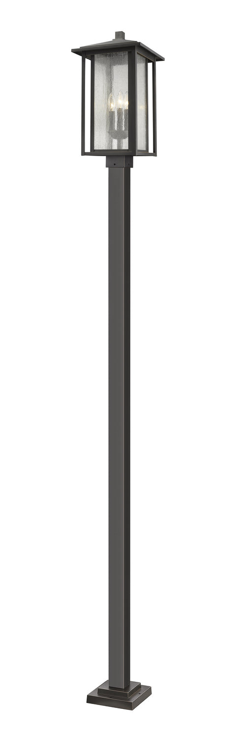 Aspen Three Light Outdoor Post Mounted Fixture in Oil Rubbed Bronze - available from The Lighting Shoppe, trusted by Canadian homeowners
