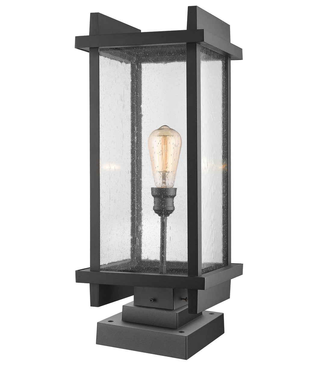 Fallow One Light Outdoor Pier Mounted Fixture in Black - available from The Lighting Shoppe, trusted by Canadian homeowners