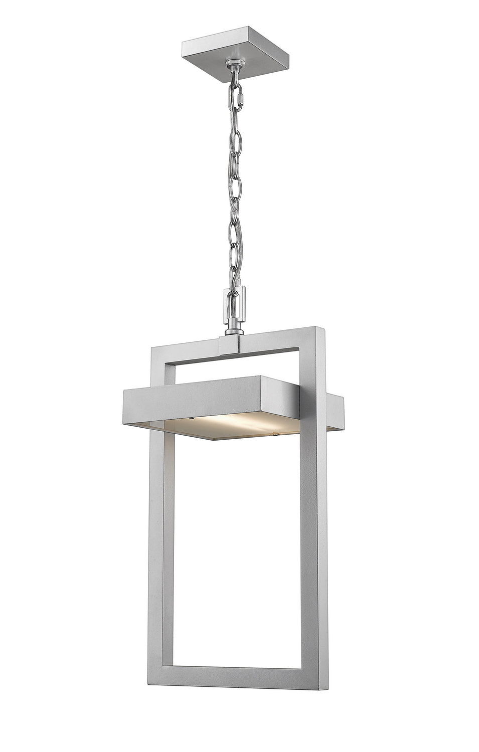 Luttrel LED Outdoor Chain Mount Ceiling Fixture in Silver - available from The Lighting Shoppe, trusted by Canadian homeowners