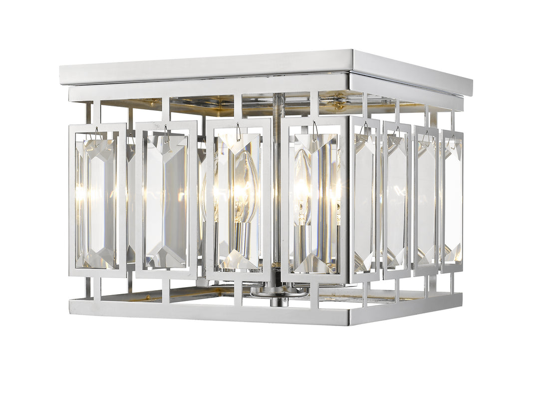 Mersesse Four Light Flush Mount in Chrome - available from The Lighting Shoppe, trusted by Canadian homeowners