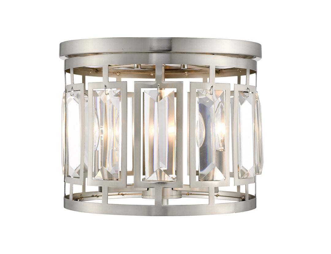 Mersesse Three Light Flush Mount in Brushed Nickel - available from The Lighting Shoppe, trusted by Canadian homeowners