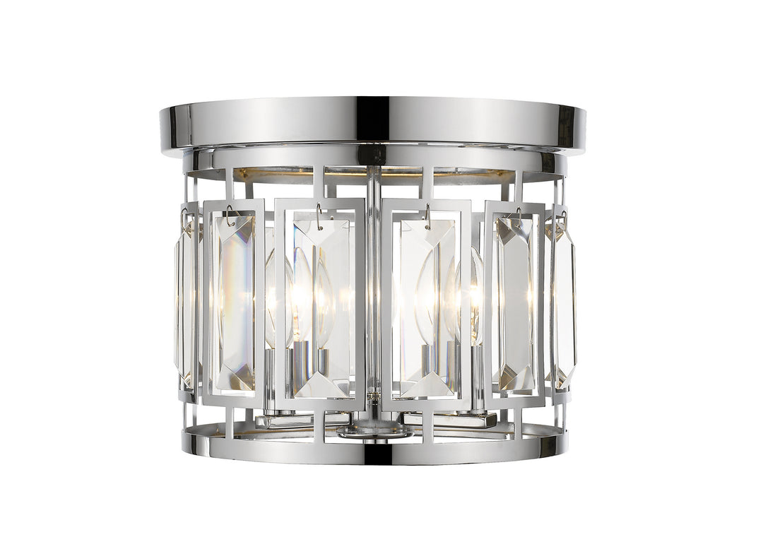 Mersesse Three Light Flush Mount in Chrome - available from The Lighting Shoppe, trusted by Canadian homeowners