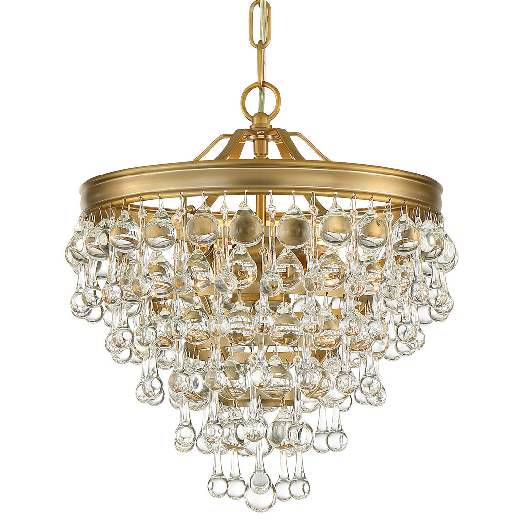 Calypso Three Light Mini Chandelier in Vibrant Gold - available from The Lighting Shoppe, trusted by Canadian homeowners