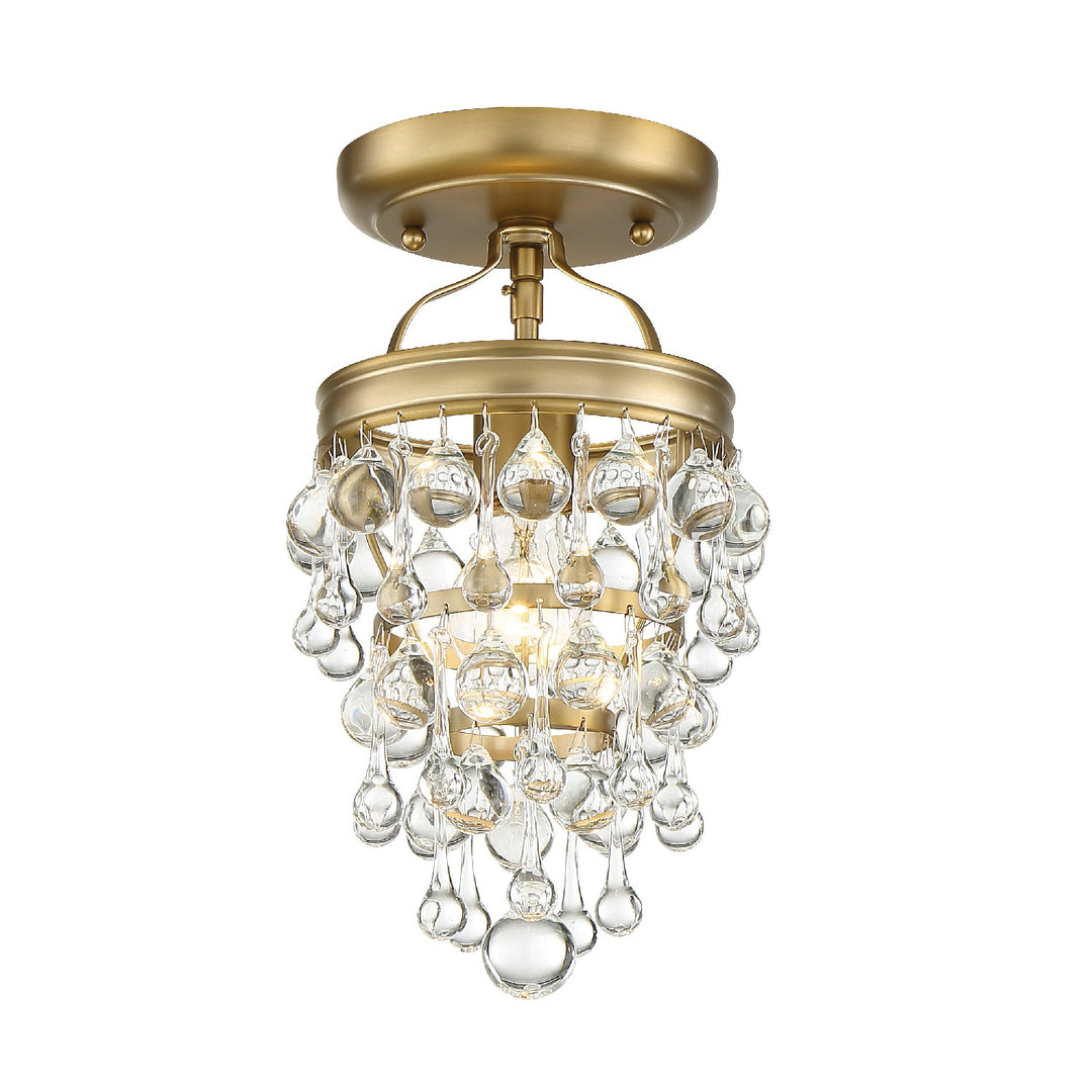Calypso One Light Semi Flush Mount in Vibrant Gold - available from The Lighting Shoppe, trusted by Canadian homeowners