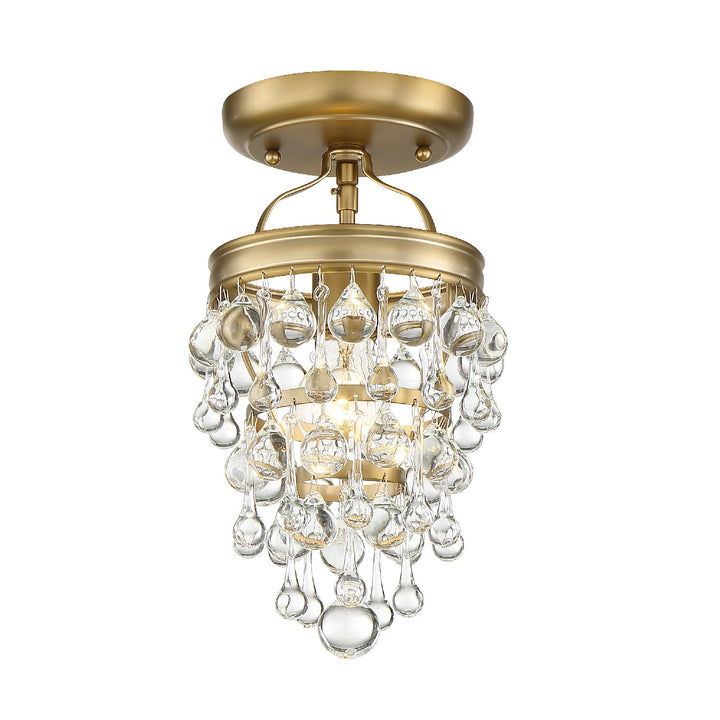Calypso One Light Semi Flush Mount in Vibrant Gold - available from The Lighting Shoppe, trusted by Canadian homeowners
