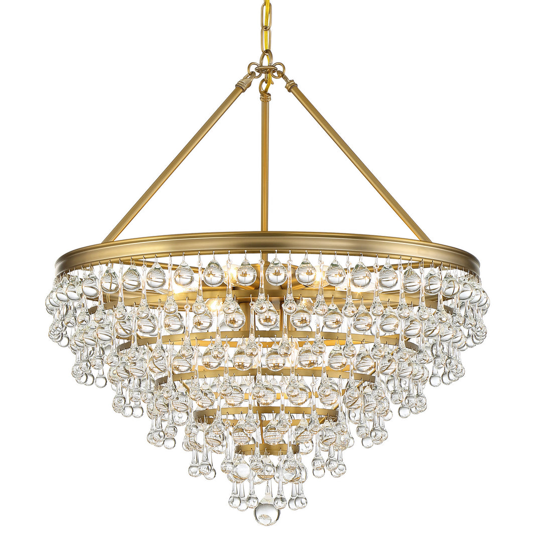 Calypso Eight Light Chandelier in Vibrant Gold - available from The Lighting Shoppe, trusted by Canadian homeowners