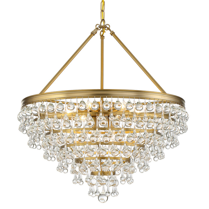 Calypso Eight Light Chandelier in Vibrant Gold - available from The Lighting Shoppe, trusted by Canadian homeowners