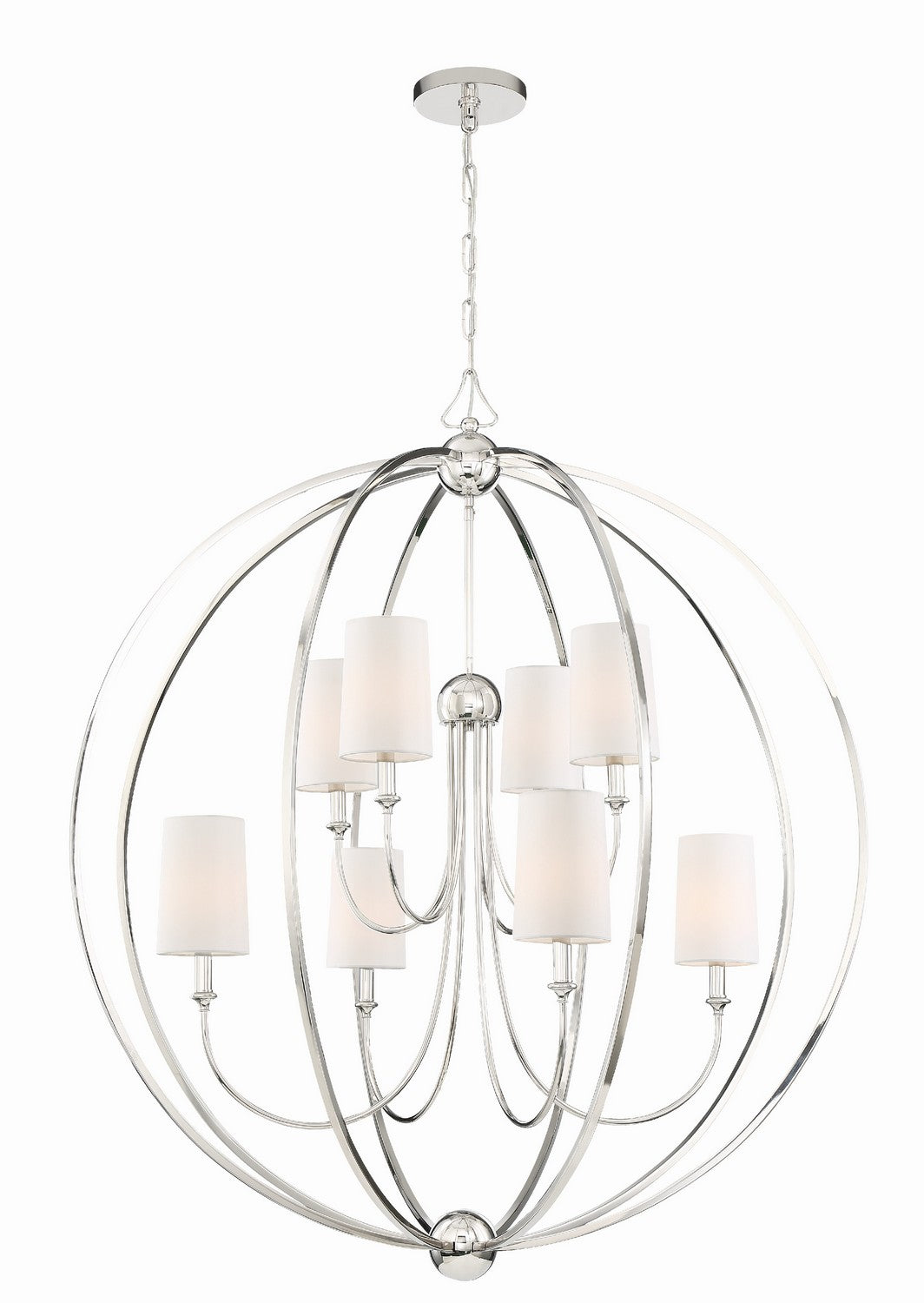 Sylvan Eight Light Chandelier in Polished Nickel - available from The Lighting Shoppe, trusted by Canadian homeowners