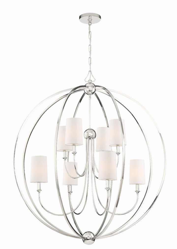 Sylvan Eight Light Chandelier in Polished Nickel - available from The Lighting Shoppe, trusted by Canadian homeowners