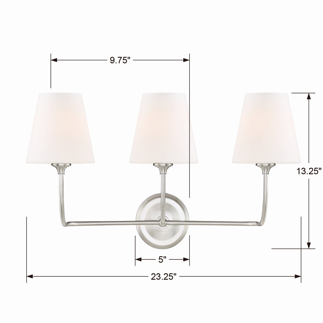 Crystorama - 2443-OP-BN - Three Light Bathroom Vanity - Sylvan - Brushed Nickel