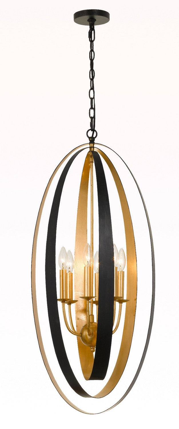 Luna Six Light Chandelier in English Bronze + Antique Gold - available from The Lighting Shoppe, trusted by Canadian homeowners