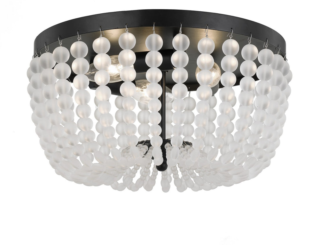 Rylee Three Light Flush Mount in Matte Black - available from The Lighting Shoppe, trusted by Canadian homeowners