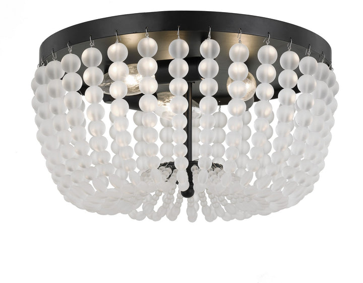 Rylee Three Light Flush Mount in Matte Black - available from The Lighting Shoppe, trusted by Canadian homeowners