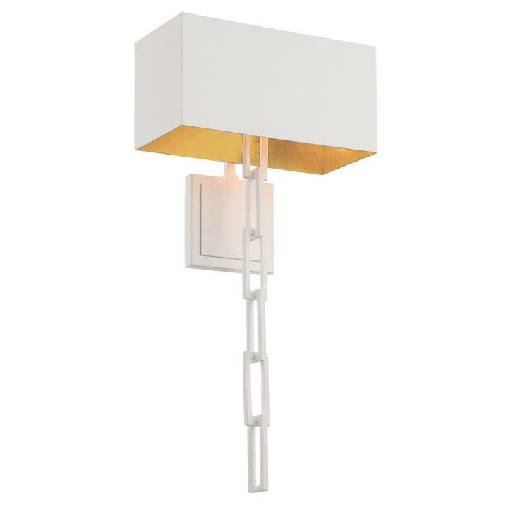 Crystorama - 8682-MT-GA - Two Light Wall Sconce - Alston - Matte White + Antique Gold