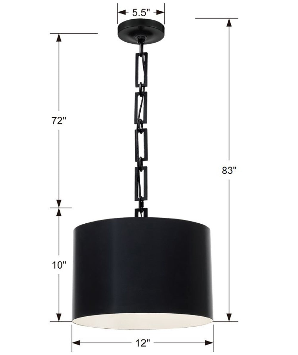 Crystorama - 8683-MK-WH - One Light Chandelier - Alston - Matte Black + White