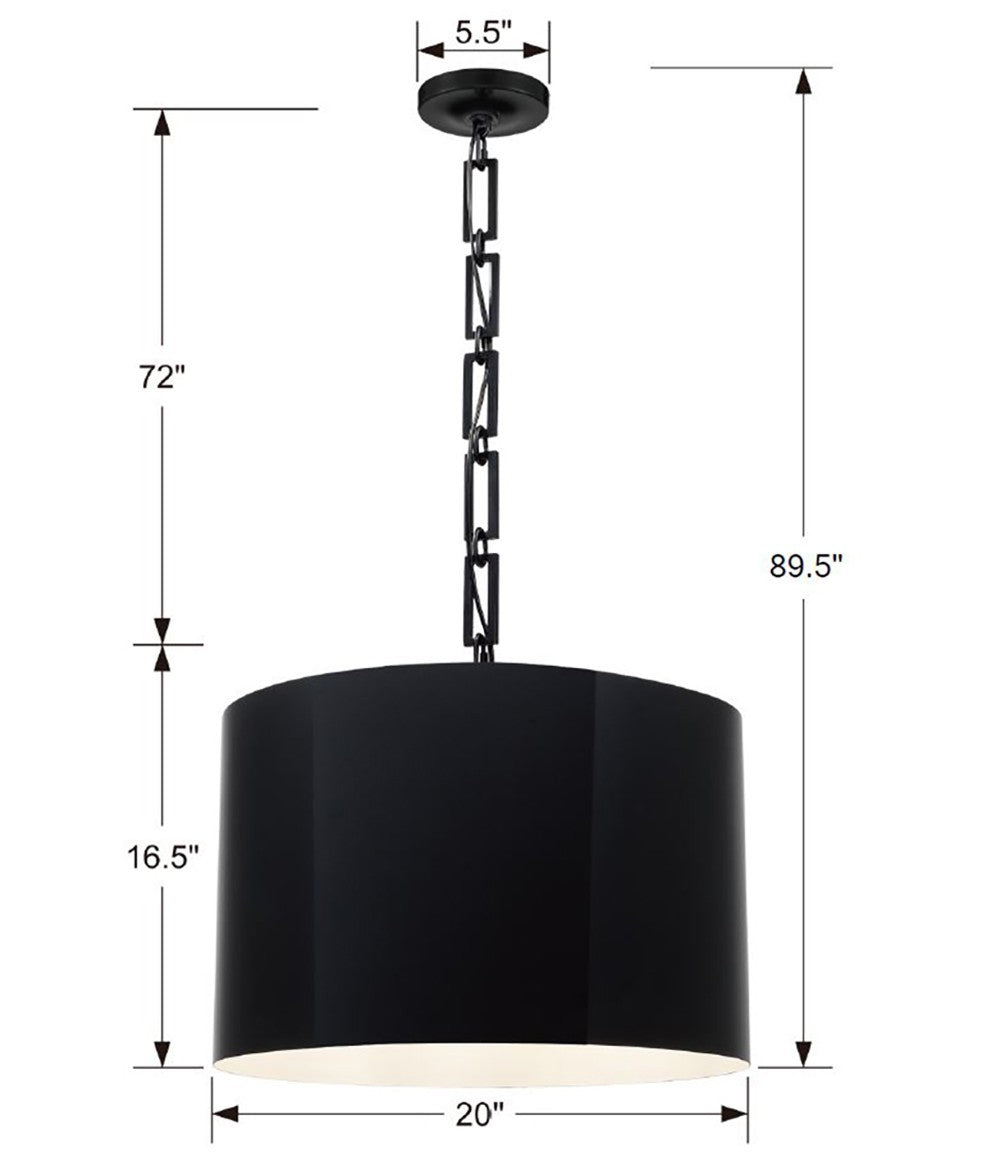Crystorama - 8686-MK-WH - Six Light Chandelier - Alston - Matte Black + White
