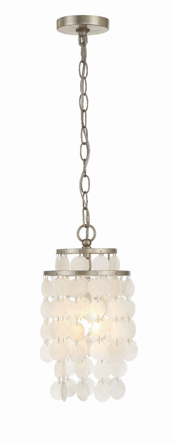 Brielle One Light Mini Chandelier in Antique Silver - available from The Lighting Shoppe, trusted by Canadian homeowners
