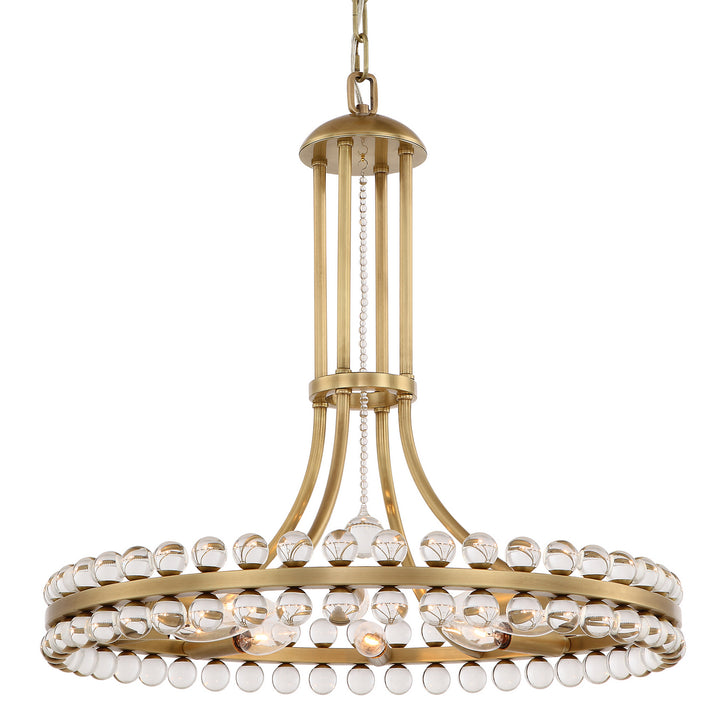 Clover Eight Light Chandelier in Aged Brass - available from The Lighting Shoppe, trusted by Canadian homeowners