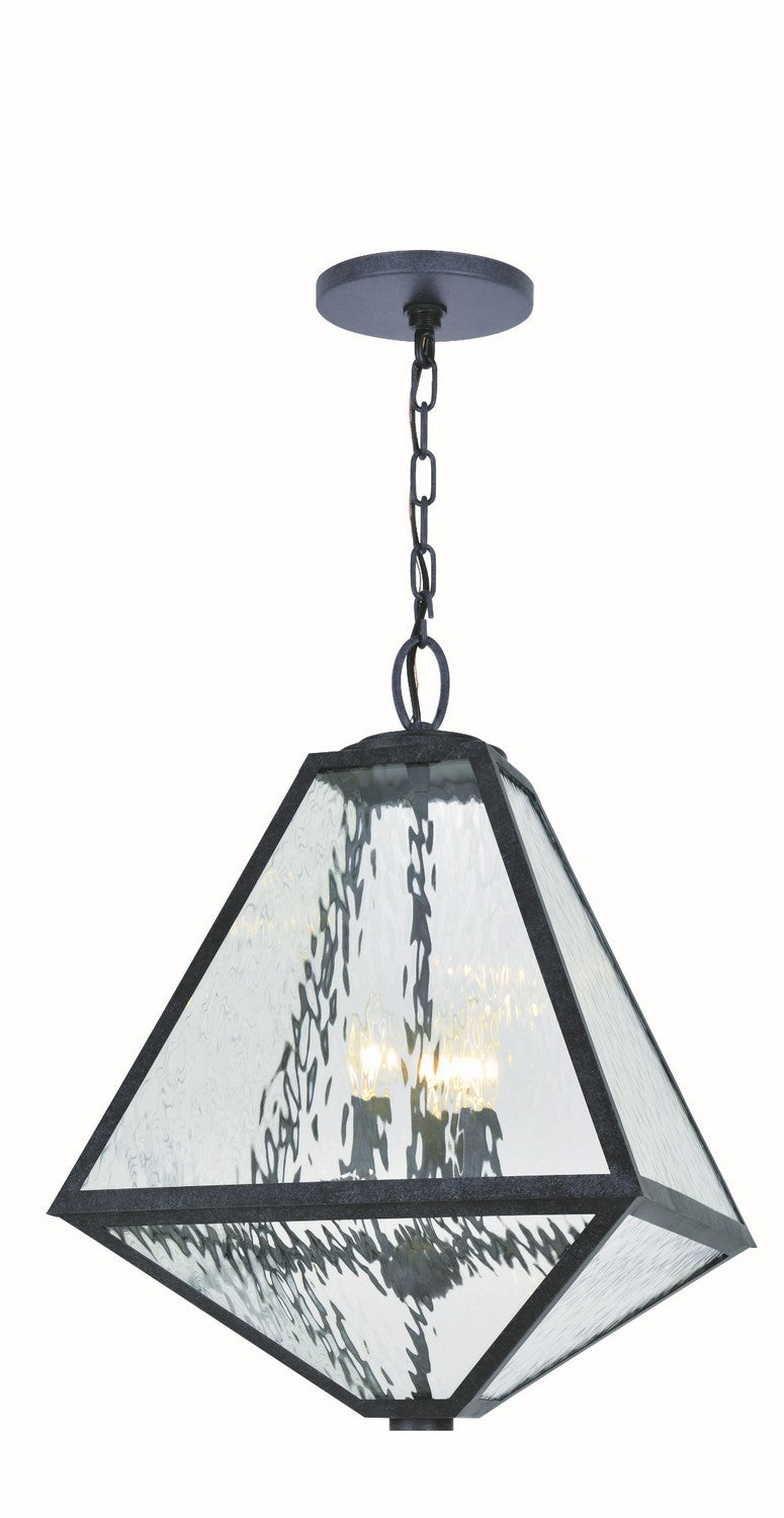 Glacier Three Light Outdoor Chandelier in Black Charcoal - available from The Lighting Shoppe, trusted by Canadian homeowners