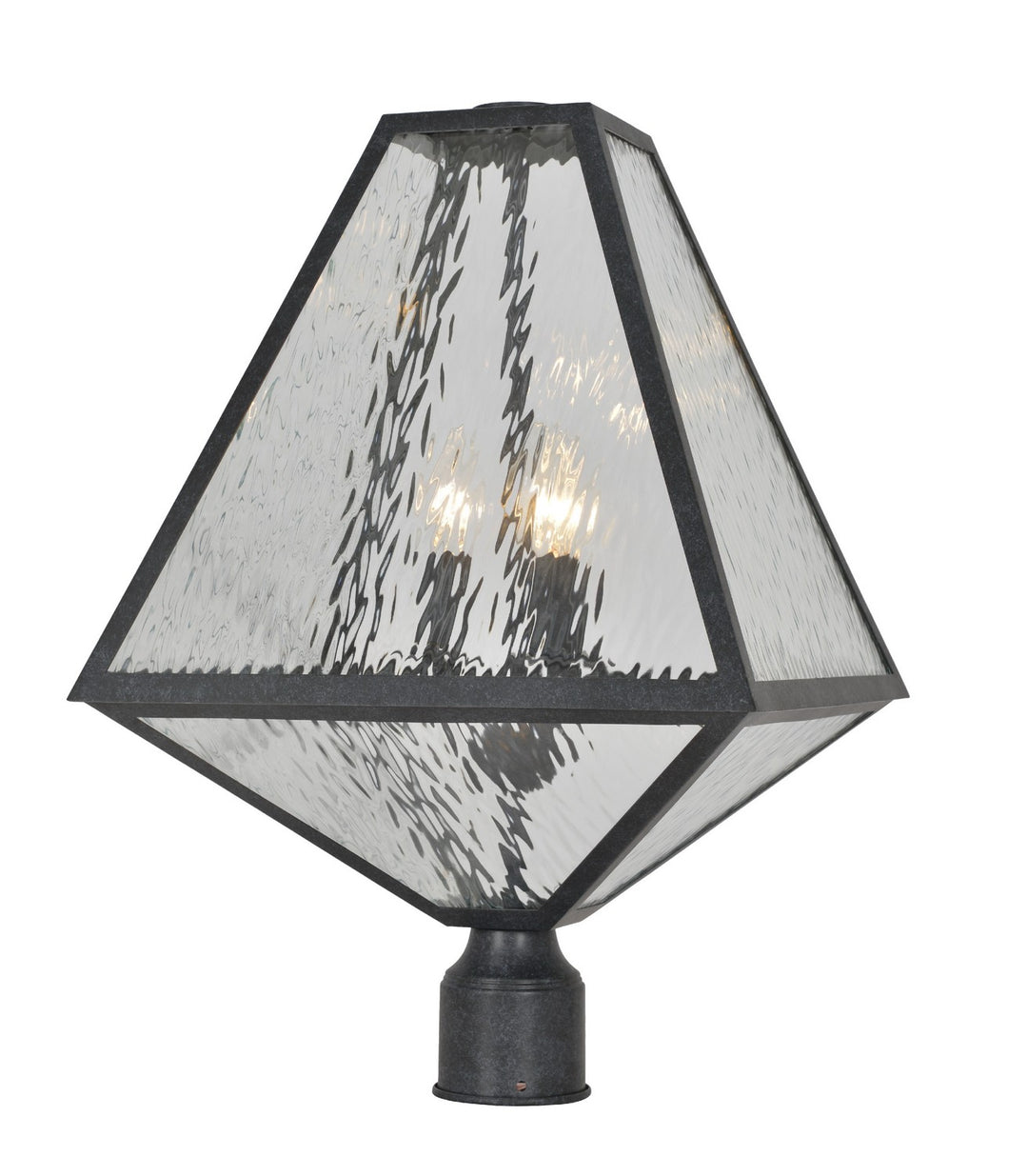 Glacier Three Light Outdoor Post Mount in Black Charcoal - available from The Lighting Shoppe, trusted by Canadian homeowners