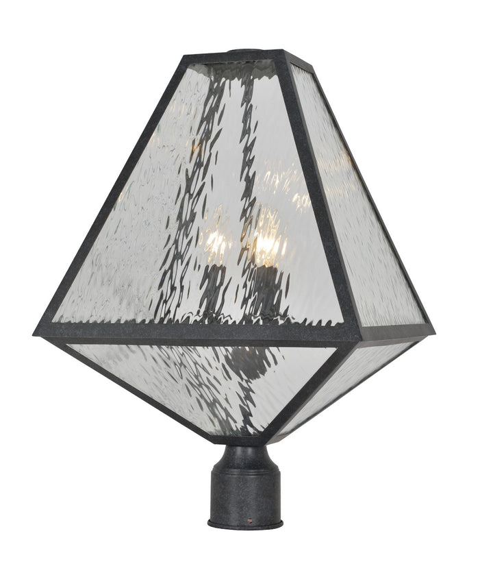 Glacier Three Light Outdoor Post Mount in Black Charcoal - available from The Lighting Shoppe, trusted by Canadian homeowners