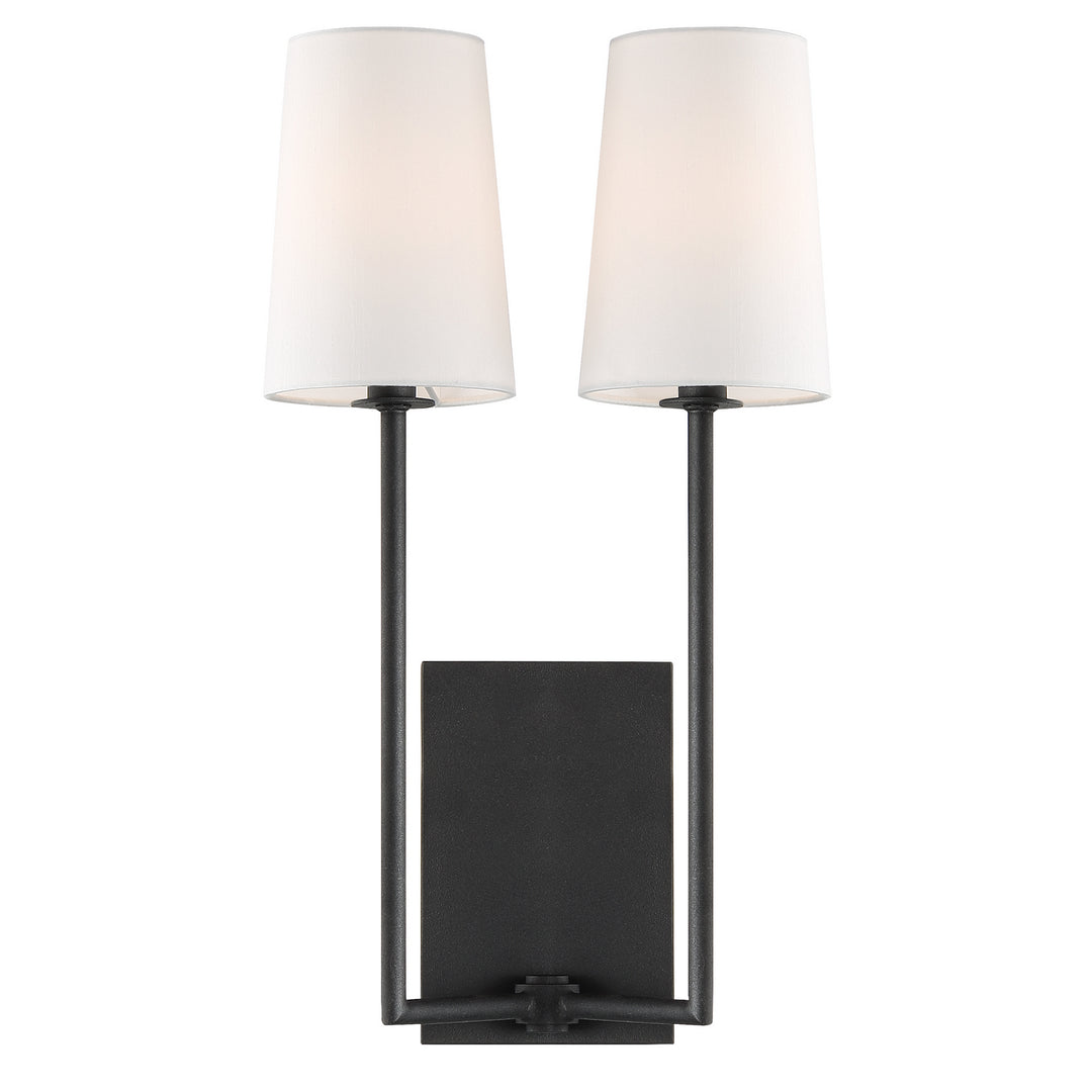 Lena Two Light Wall Sconce in Black Forged - available from The Lighting Shoppe, trusted by Canadian homeowners