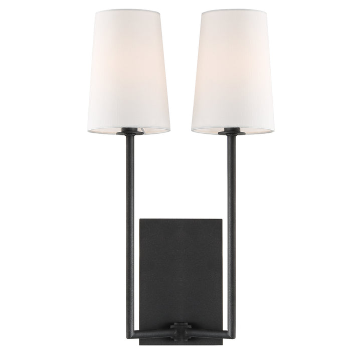 Lena Two Light Wall Sconce in Black Forged - available from The Lighting Shoppe, trusted by Canadian homeowners