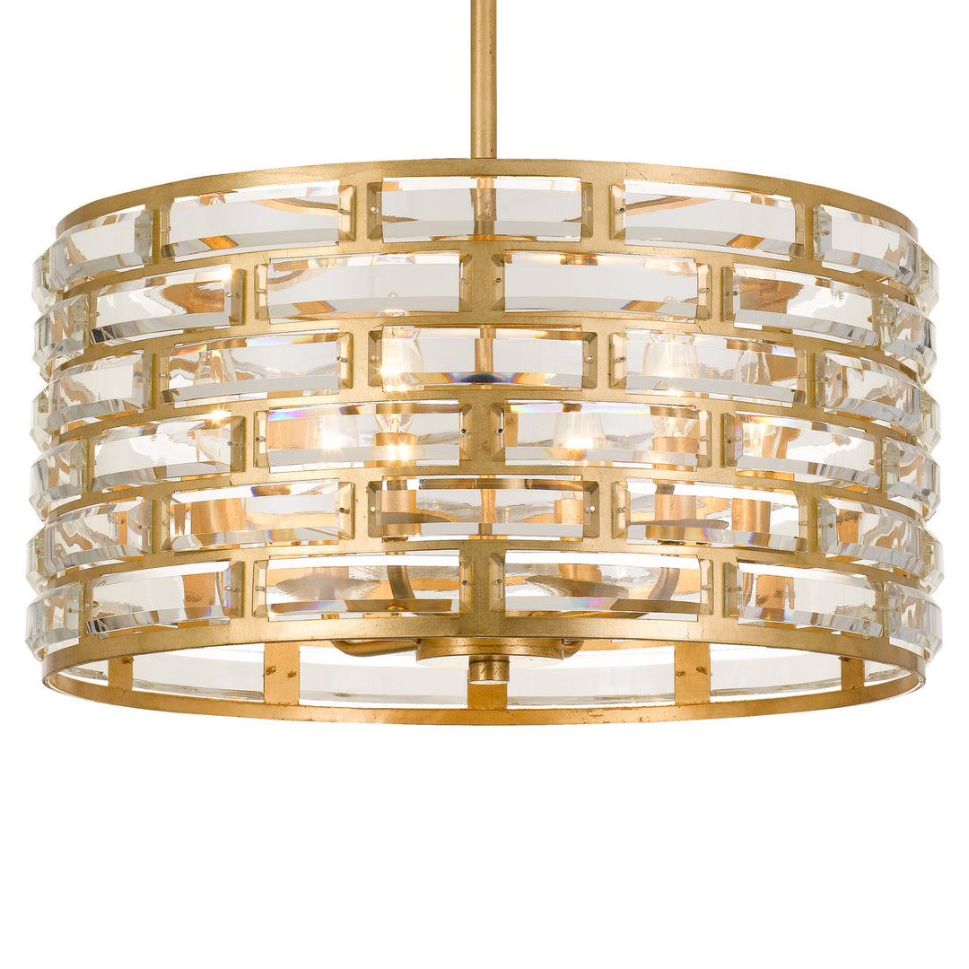 Meridian Six Light Chandelier in Antique Gold - available from The Lighting Shoppe, trusted by Canadian homeowners