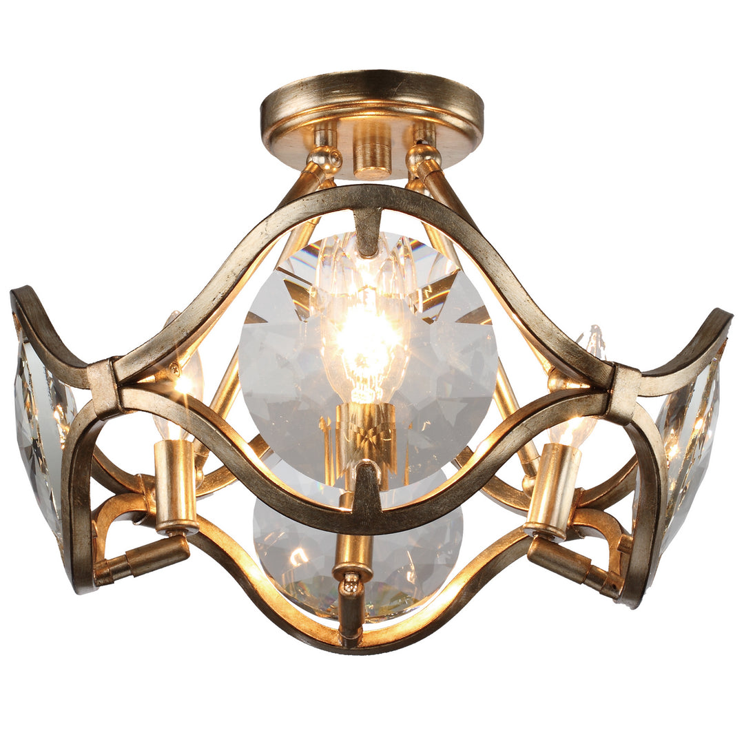 Quincy Four Light Semi Flush Mount in Distressed Twilight - available from The Lighting Shoppe, trusted by Canadian homeowners