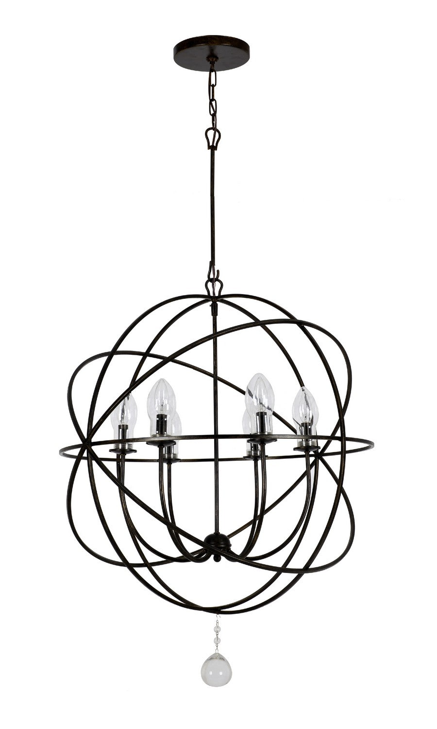 Solaris Six Light Outdoor Chandelier in English Bronze - available from The Lighting Shoppe, trusted by Canadian homeowners