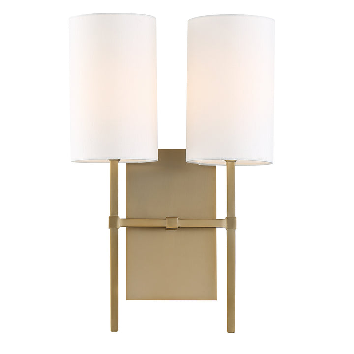 Veronica Two Light Wall Sconce in Aged Brass - available from The Lighting Shoppe, trusted by Canadian homeowners