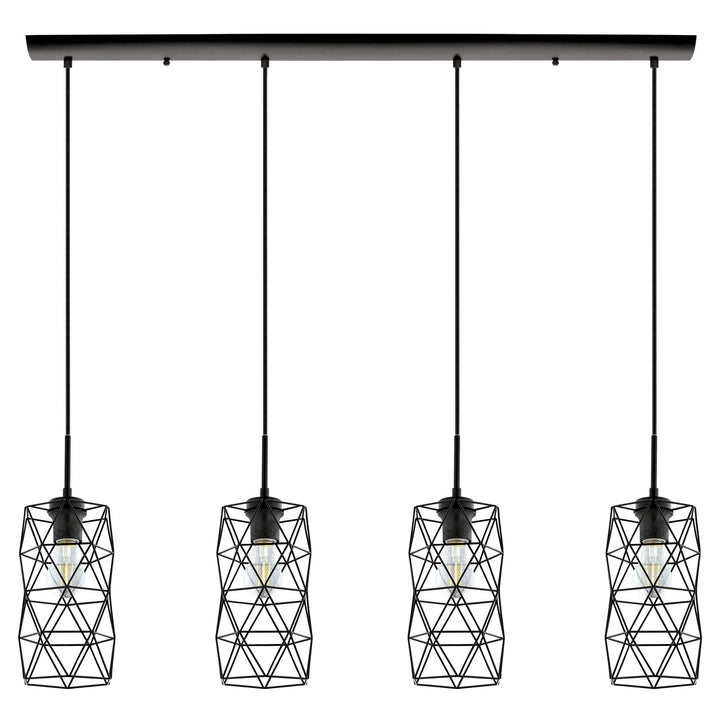 Eglo Canada - 202359A - Four Light Pendant - Estevau 2 - Matte Black