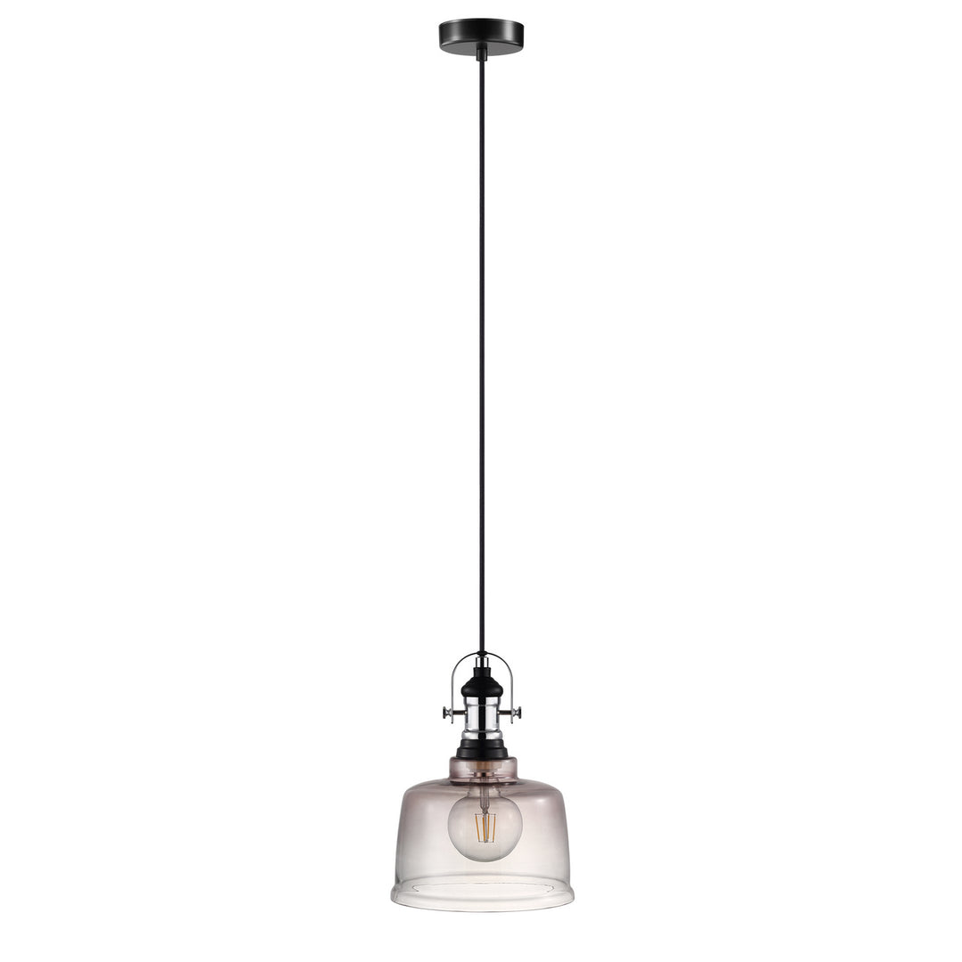 Eglo Canada - 202424A - One Light Pendant - Gilwell - Matte Black & Chrome