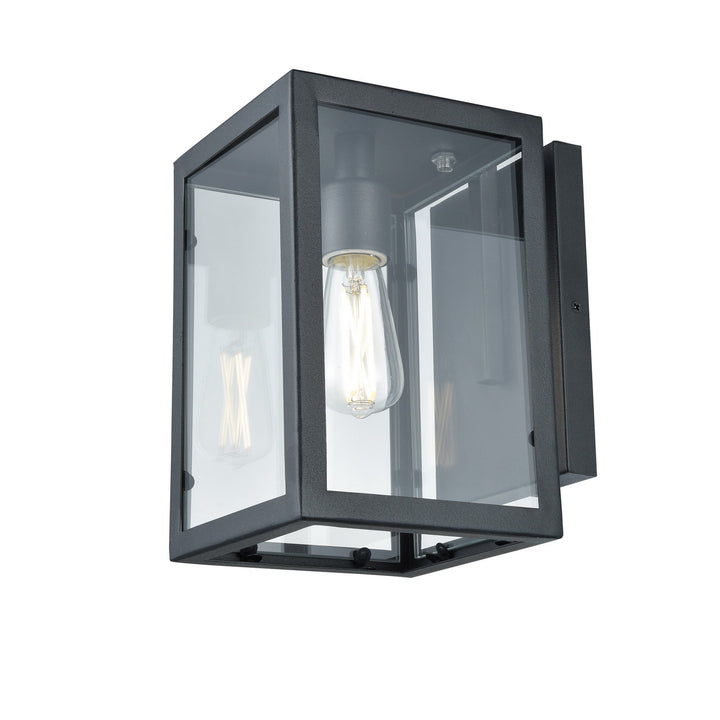 Baker Street Outdoor One Light Outdoor Wall Sconce in Black w/Clear Glass - available from The Lighting Shoppe, trusted by Canadian homeowners