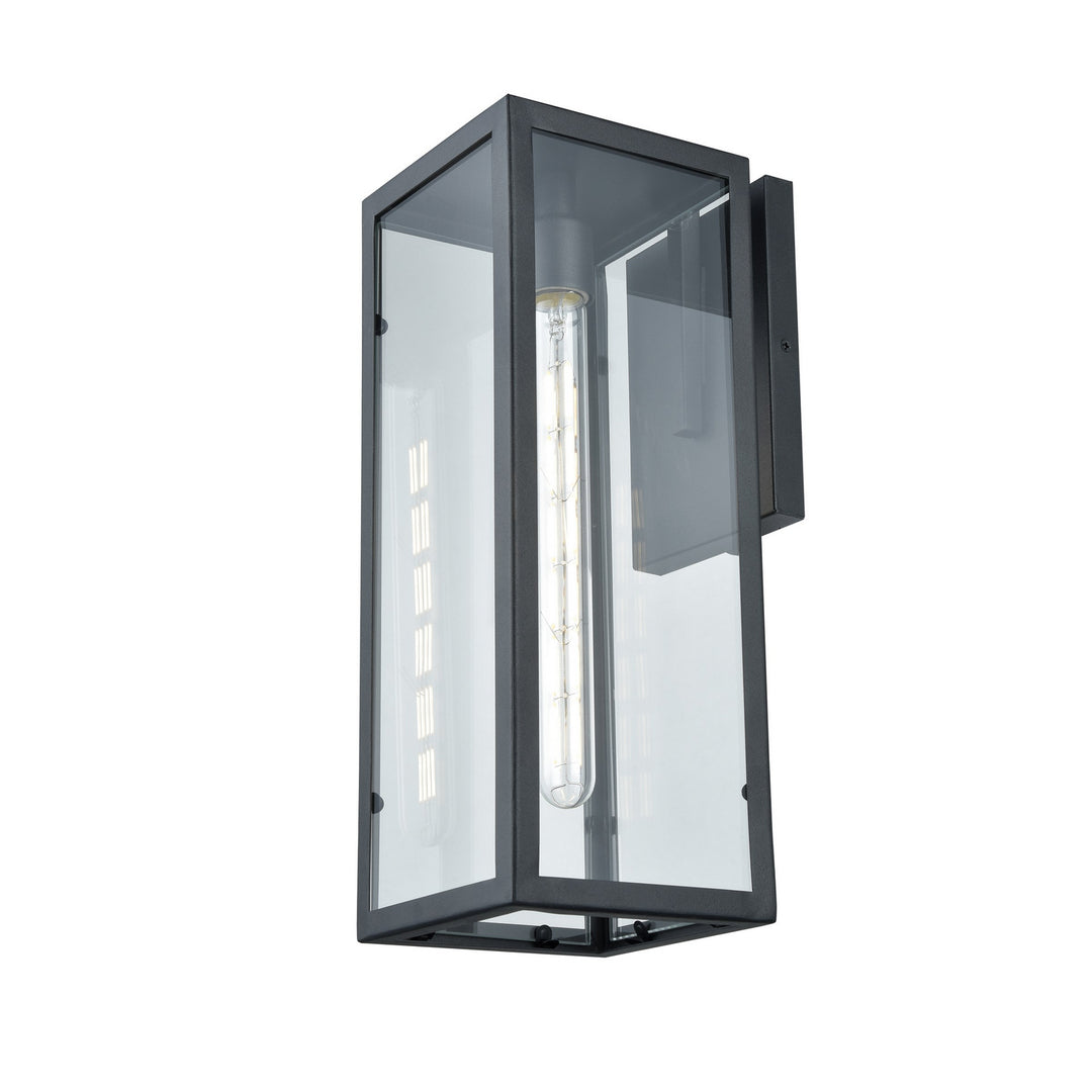 Baker Street Outdoor One Light Outdoor Wall Sconce in Black w/Clear Glass - available from The Lighting Shoppe, trusted by Canadian homeowners