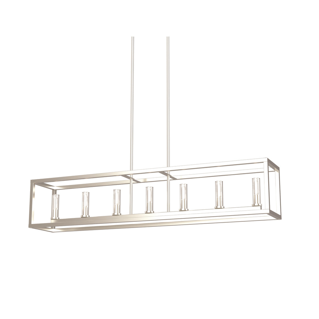 Sambre Seven Light Linear Pendant in Multiple/Buffed Nickel w/Clear Glass - available from The Lighting Shoppe, trusted by Canadian homeowners