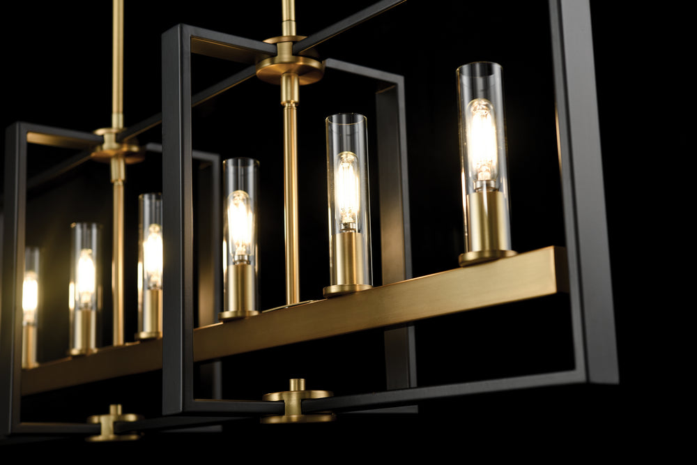 DVI Canada - DVP30202VBR+GR-CL - Six Light Linear Pendant - Blairmore - Venetian Brass/Graphite w/Clear Glass